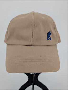 Disney Parks Mickey Mouse Khaki Tan Dad Hat Blue Embroidered Adjustable Cap